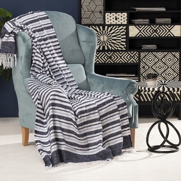 Плед Dekoria Gana Navy&White 140 x 200 см (760-171)