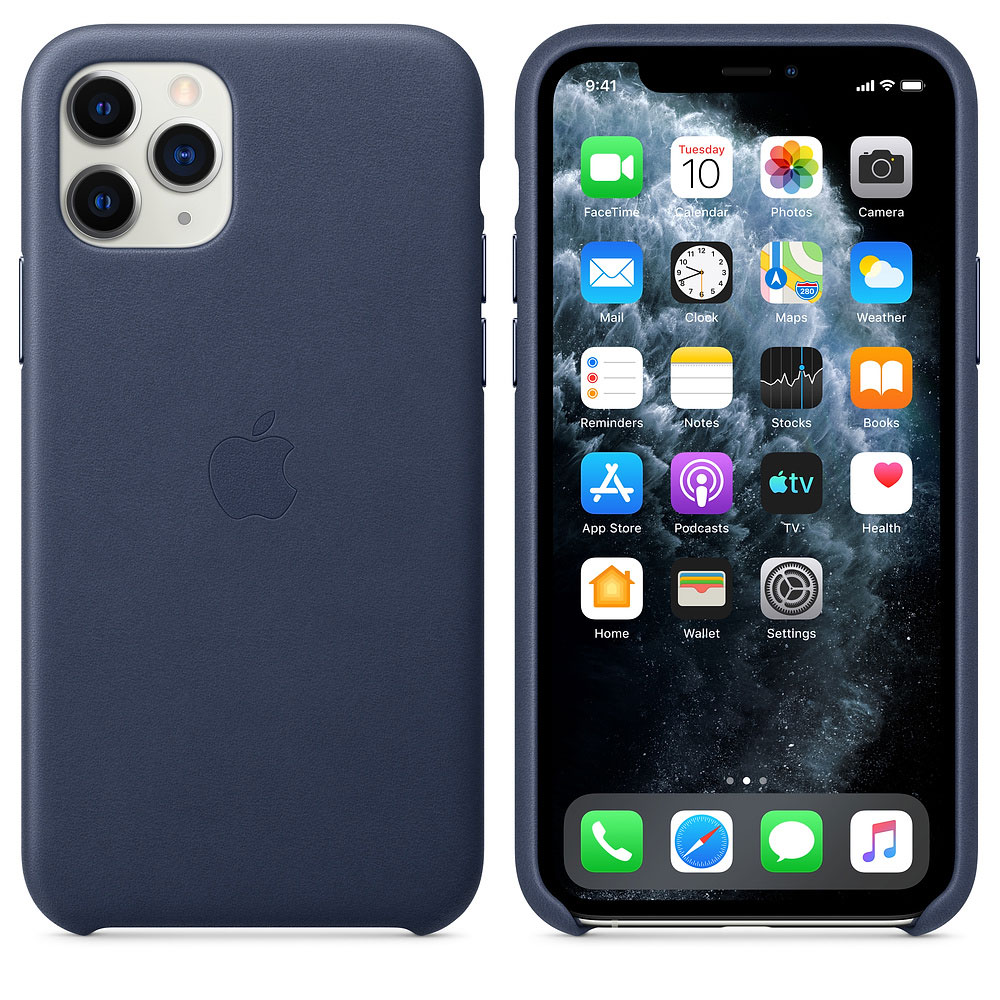 Чехол Apple iPhone 11 Pro Leather Case - Midnight Blue (MWYG2ZM/A)
