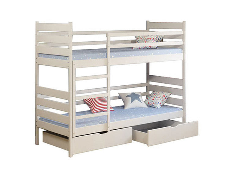 Кровать двухъярусная Camelia Ларикс из массива бука 90х200 цвет белый