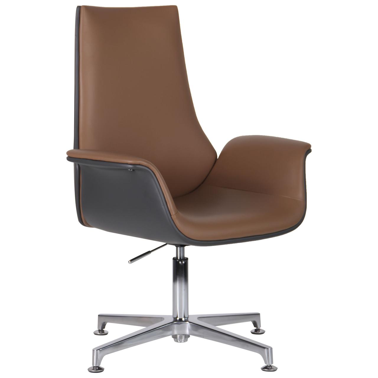 Кресло офисное Bernard CF комбинированная кожа Люкс Brown/Dark Grey
