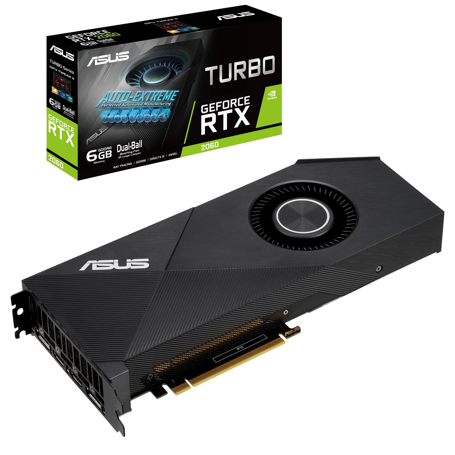 Видеокарта Asus RTX 2060 6144Mb (TURBO-RTX2060-6G)